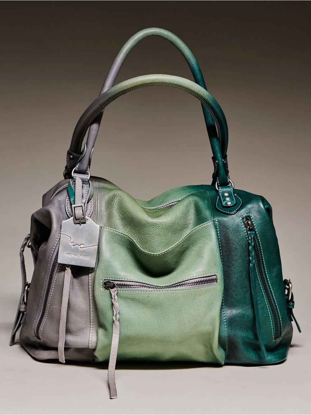 Free People Leather ombré bag NEW green Emerson